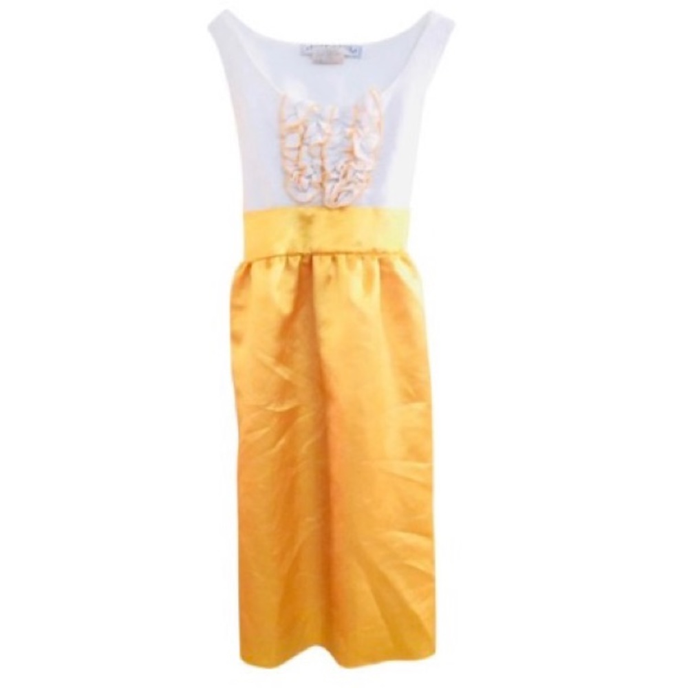 Yellow Satin Girls Dress SZ 7